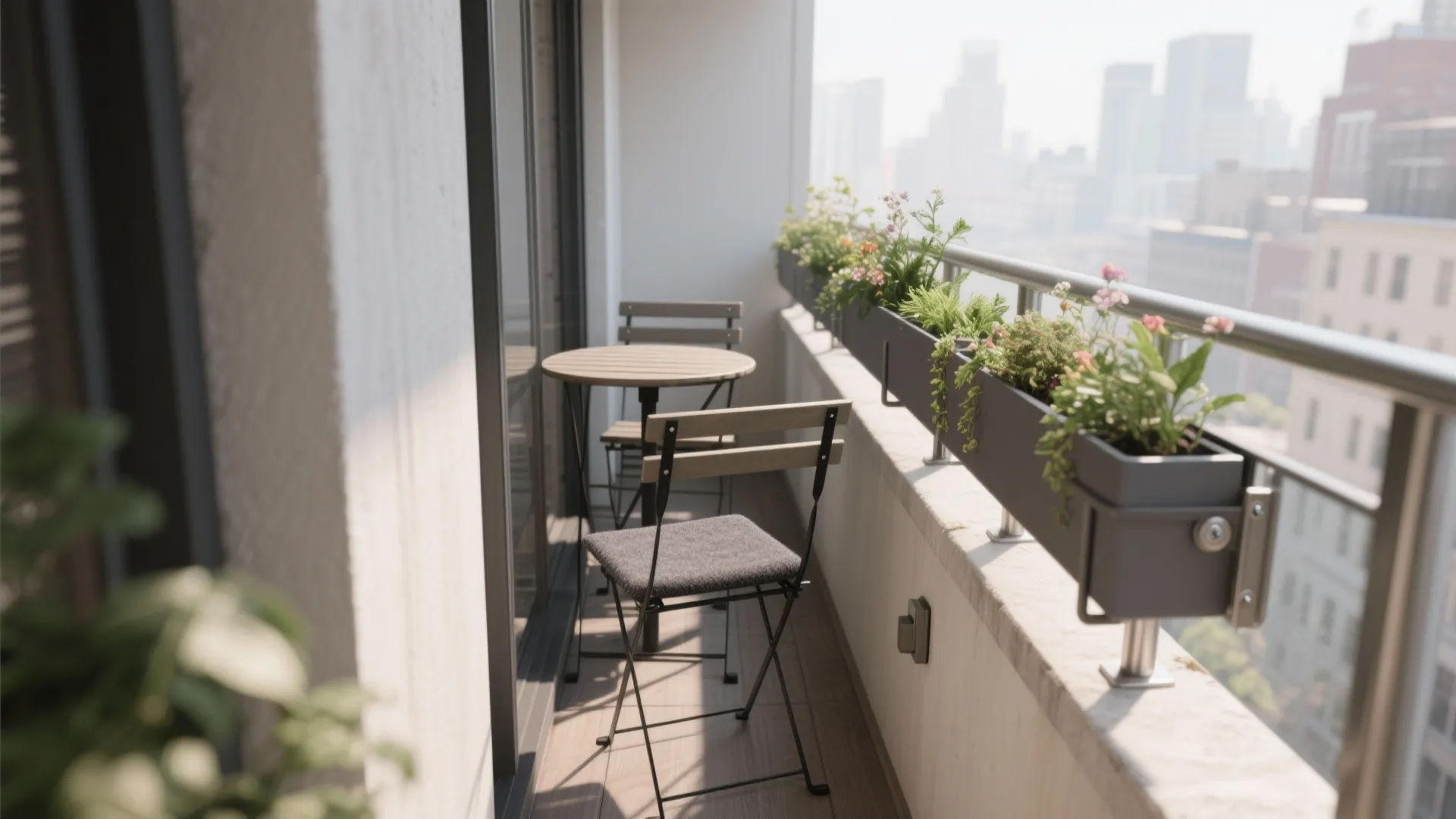 Railing planters and troughs that keep the floor free