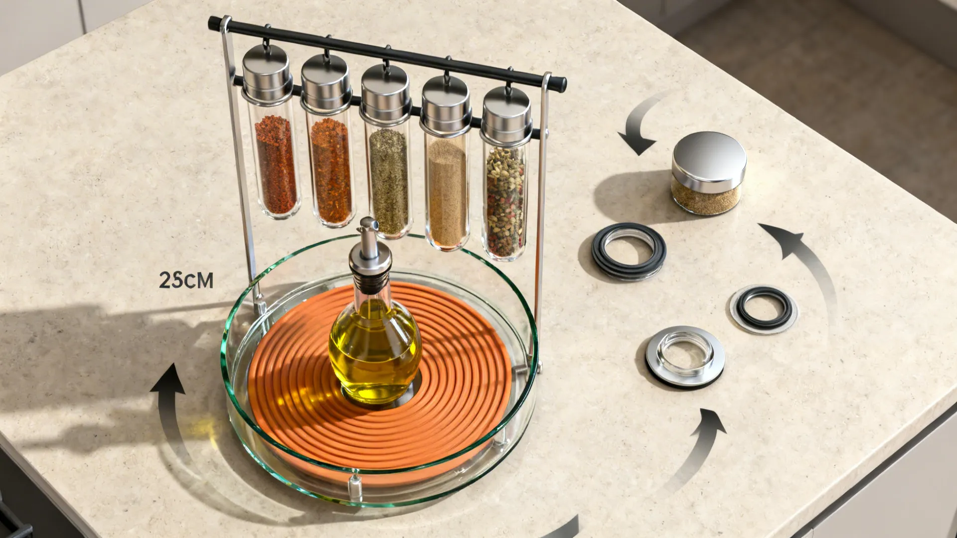 Zoned Glass on Rails and Turntables