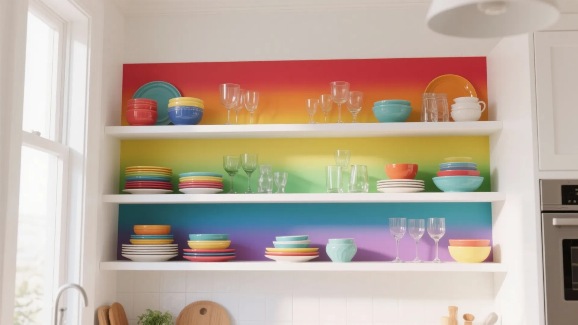 5. Rainbow Open Shelving