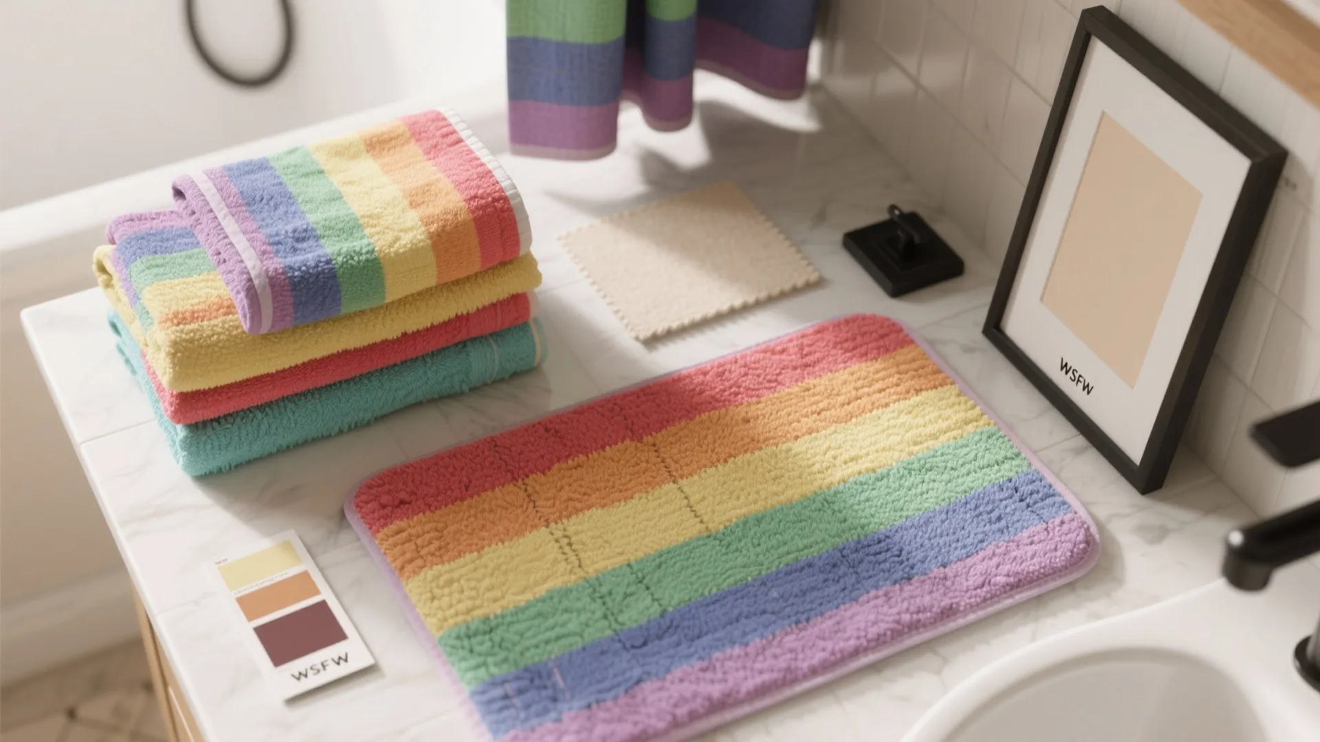3. Rainbow Accents and Soft Furnishings