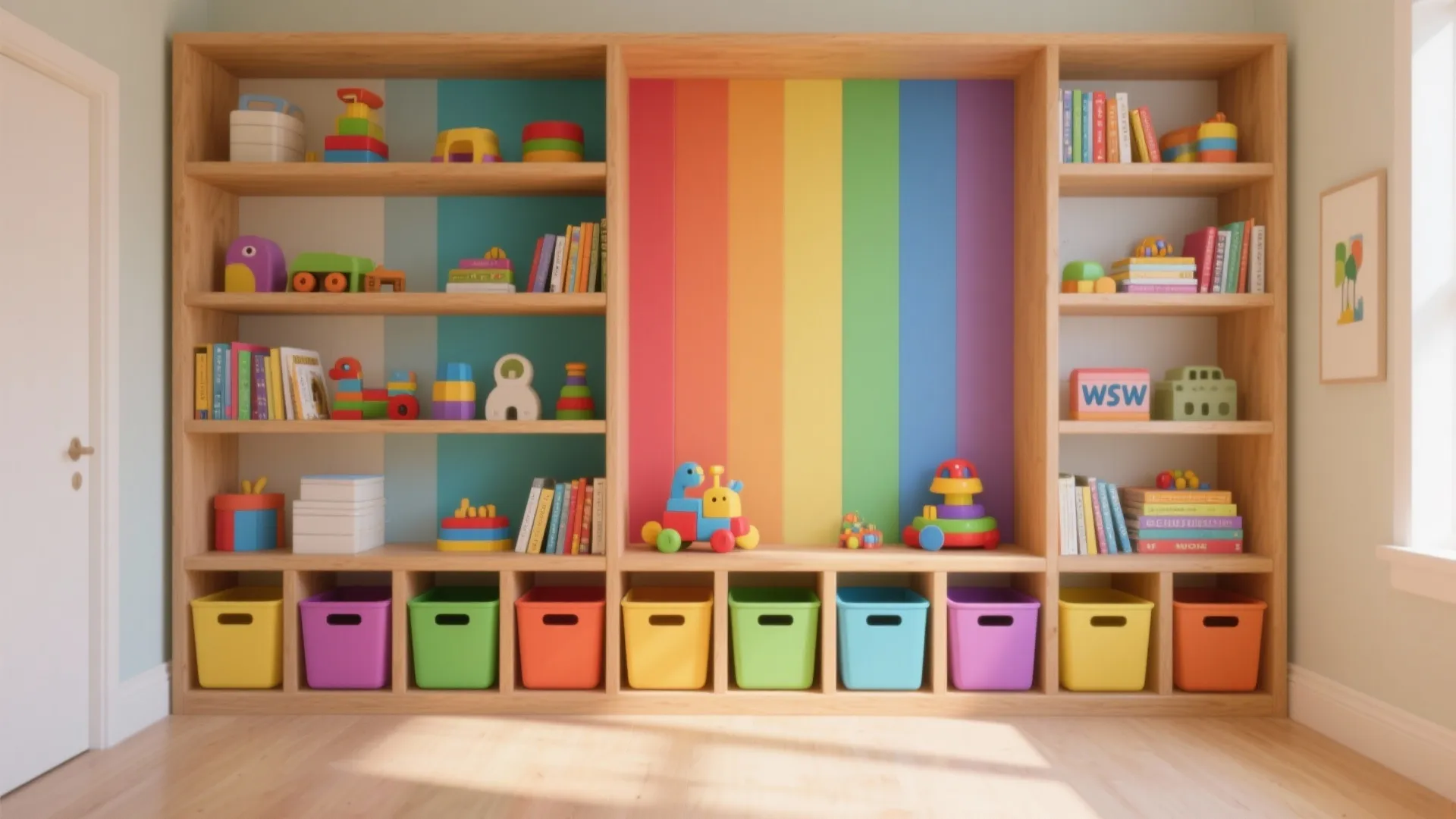 3. Rainbow Storage and Shelving