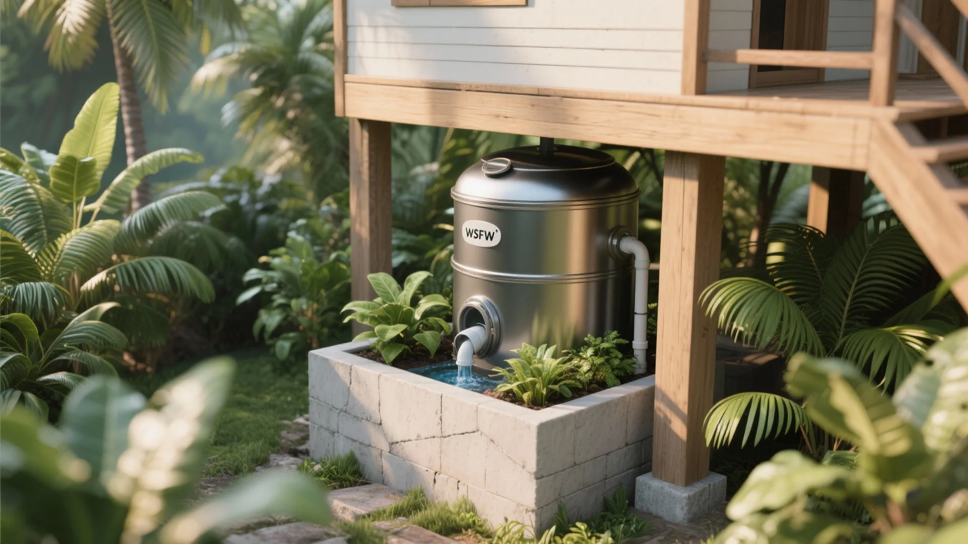 9. Rainwater harvesting corner