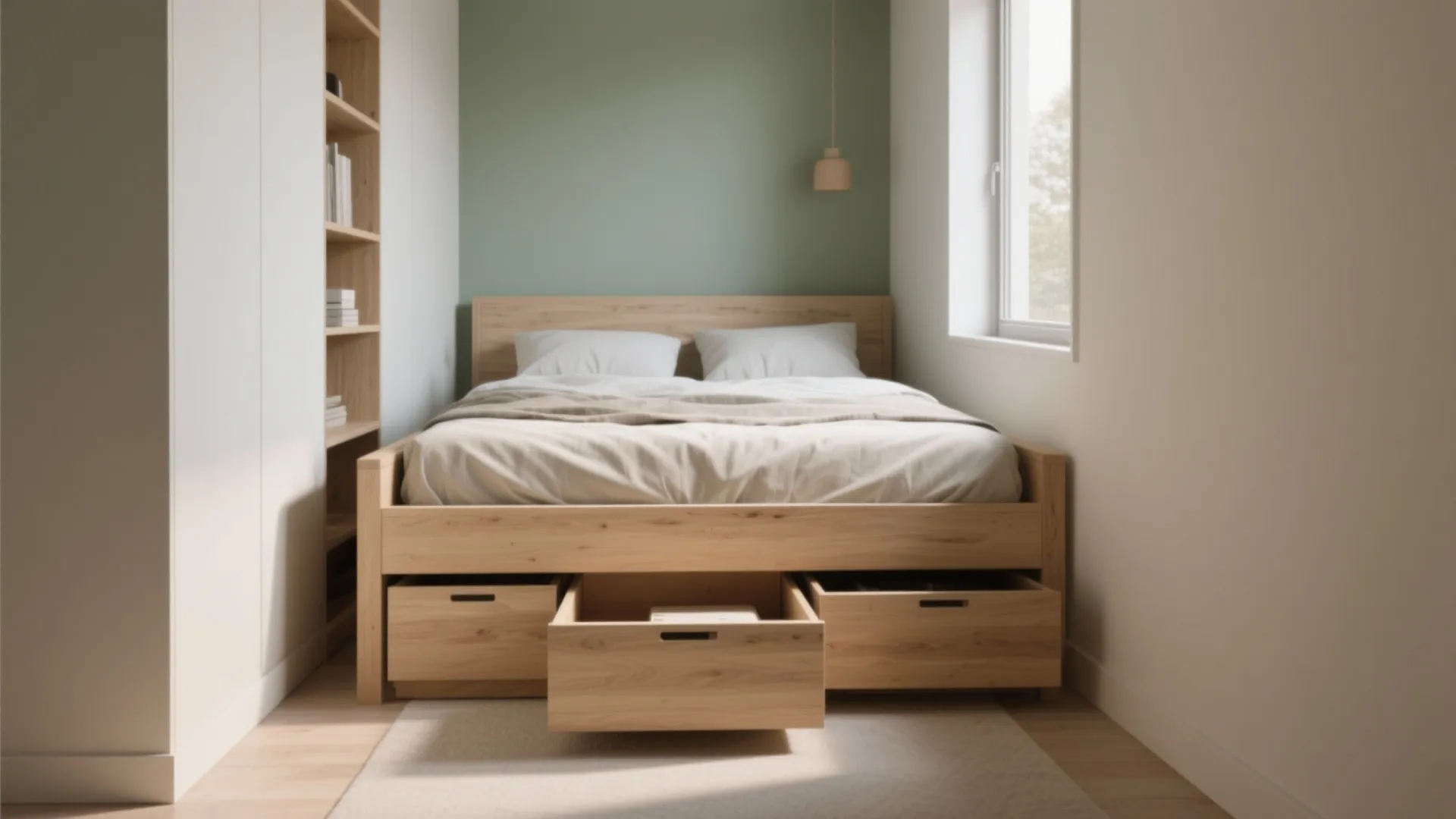1. Float the Bed with Under-Bed Storage