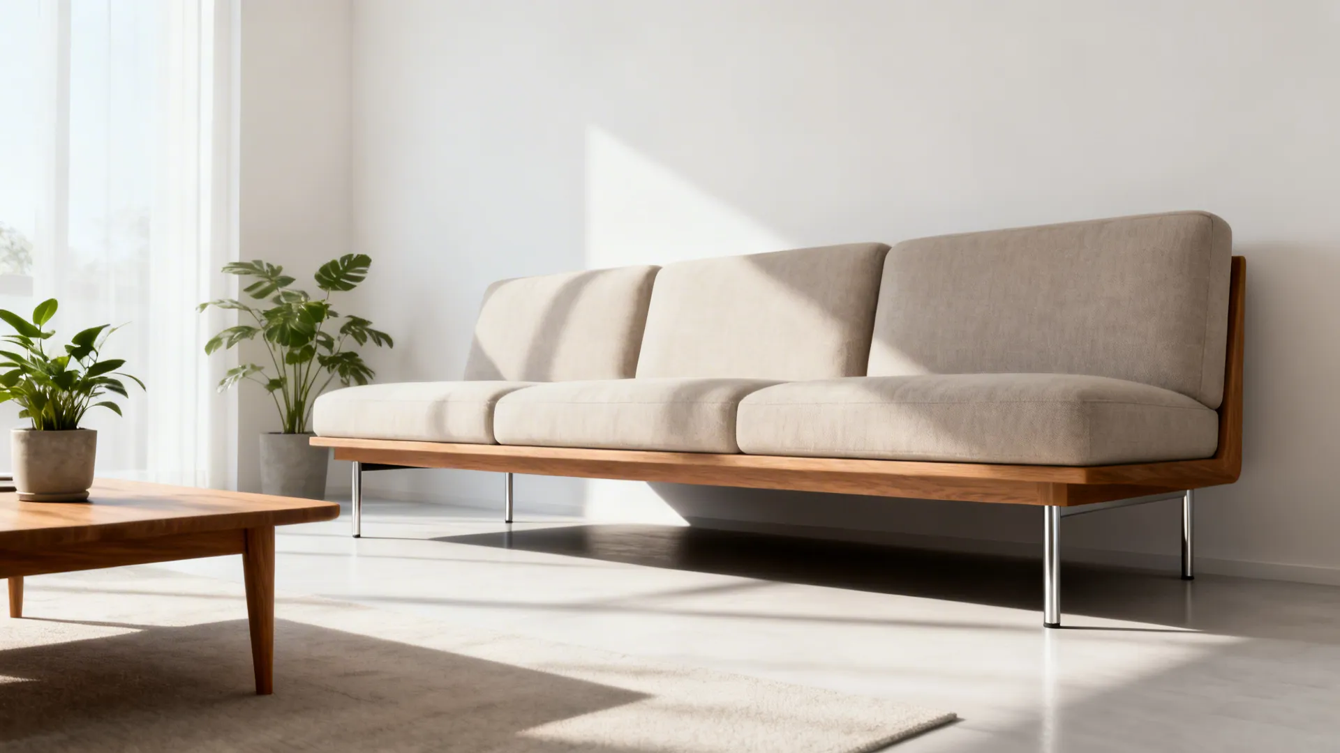 4. Sofa with Sleek Legs (Raised Design)