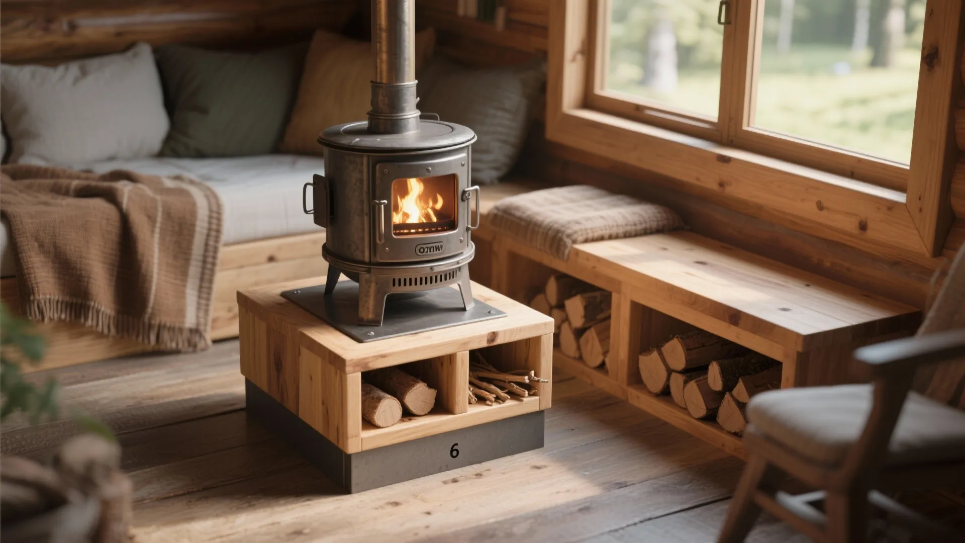 2. Raised platform for storage and airflow