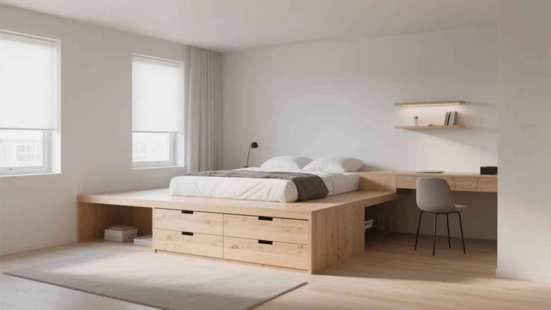 8. Raised Platform Storage + Bed