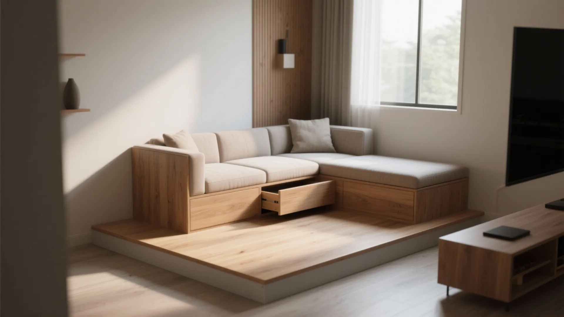 4. Raised platform to create zones