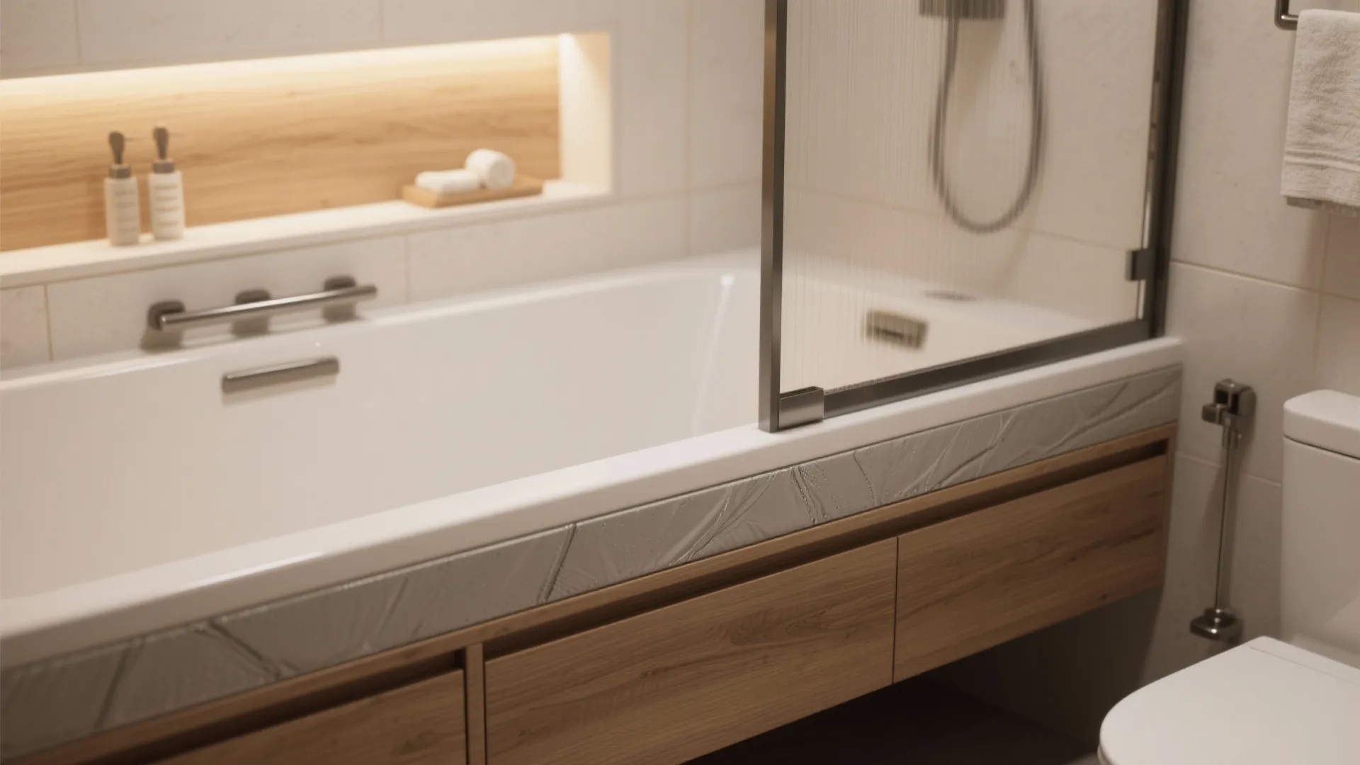 4. Raised Tub Platform with Sliding Glass