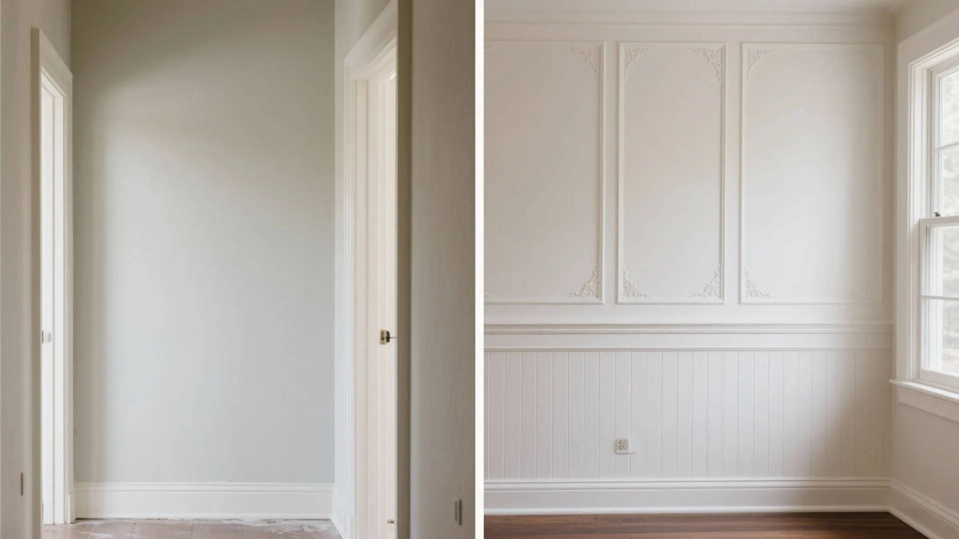 Faux wainscoting with raised panels