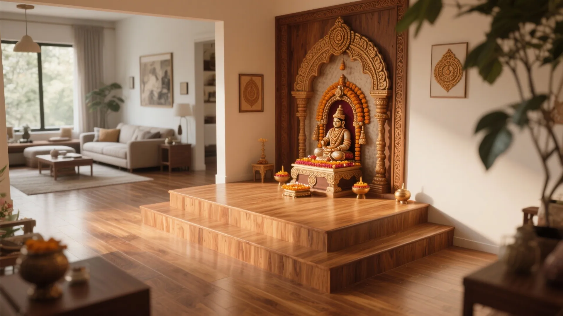 Raised Platform with Wooden Flooring