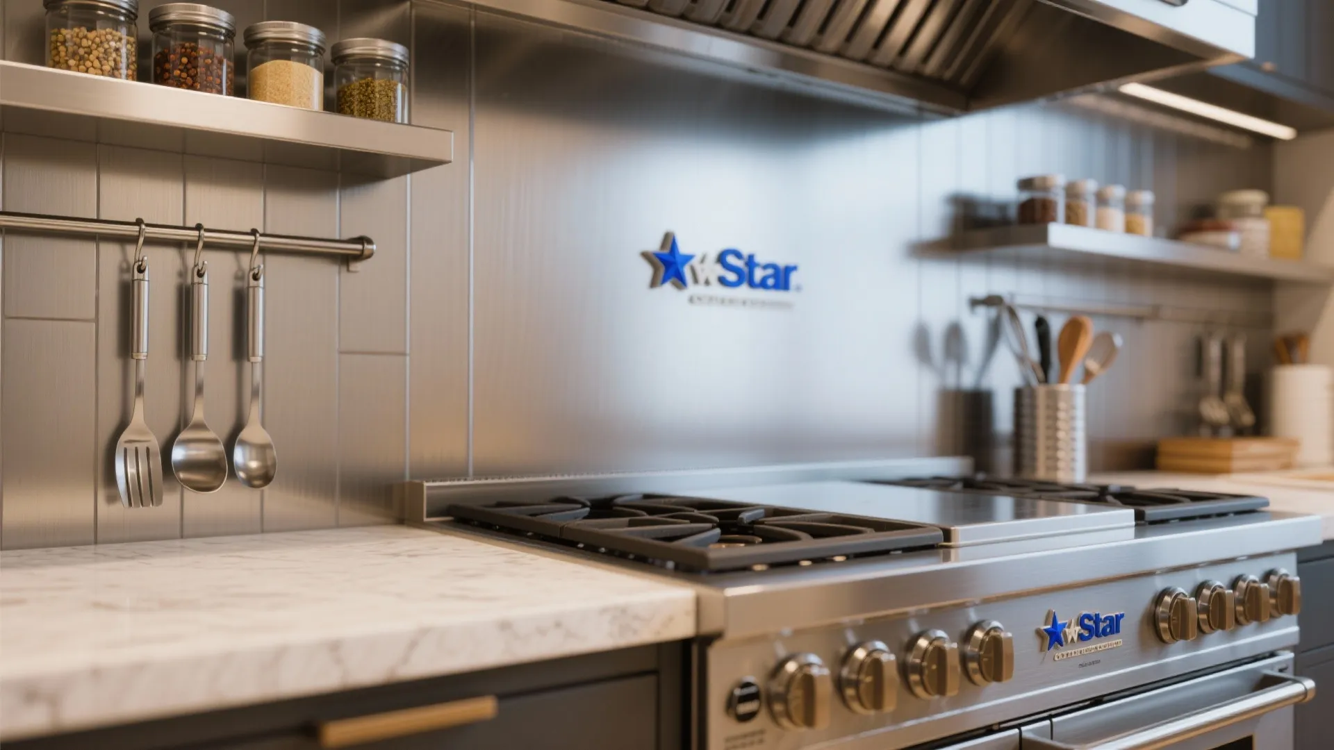 1. Make the range the focal point with a tidy backdrop