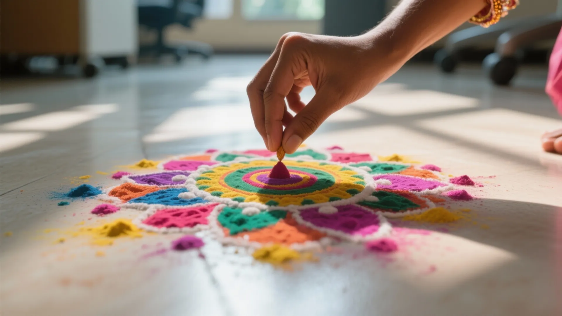 8. Live Rangoli Art Session