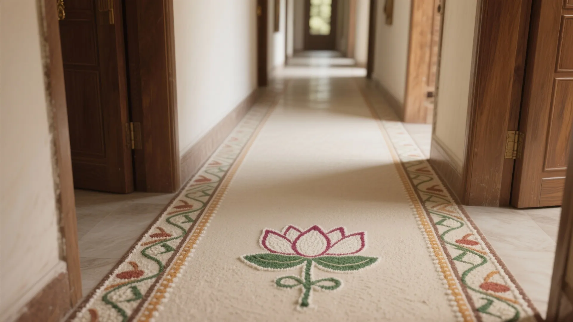 Minimal wall-edge borders for rangoli
