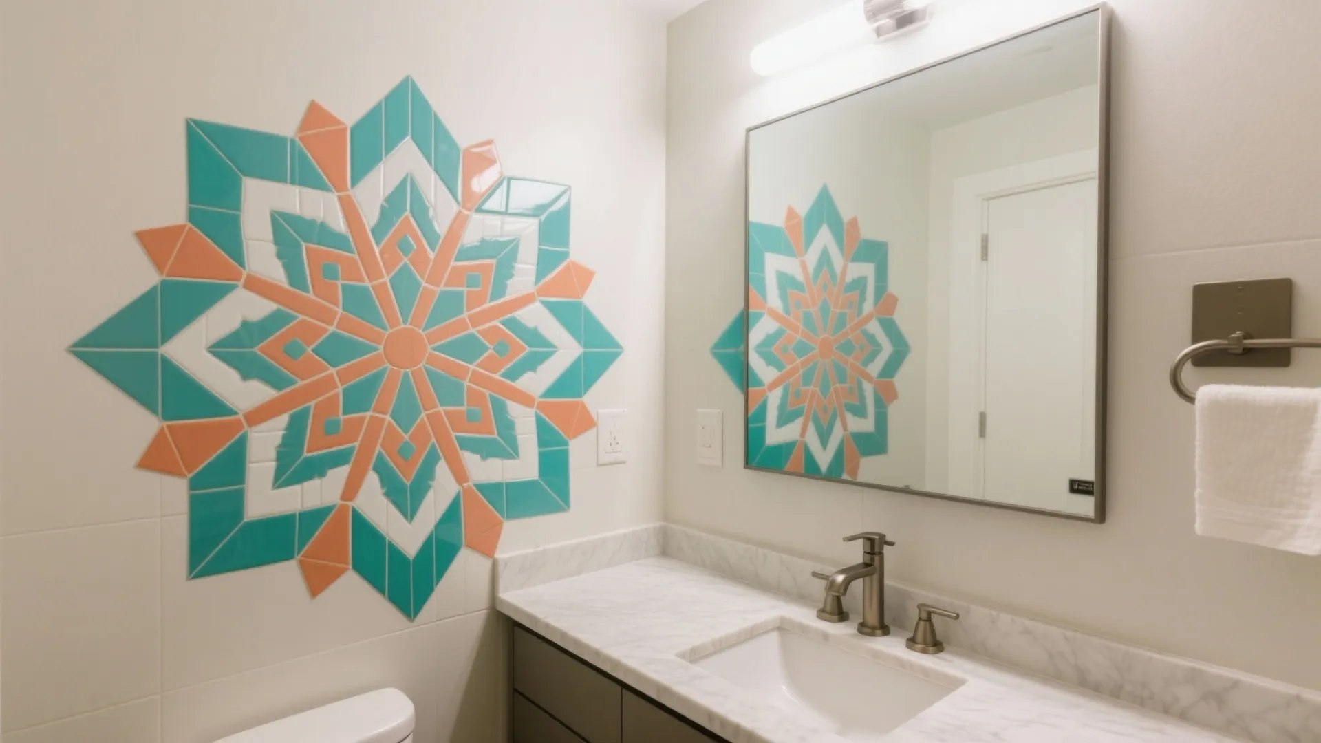 4) Removable Tile Decals or Micro-Mosaic: Wet-Area Friendly and Renter-Safe
