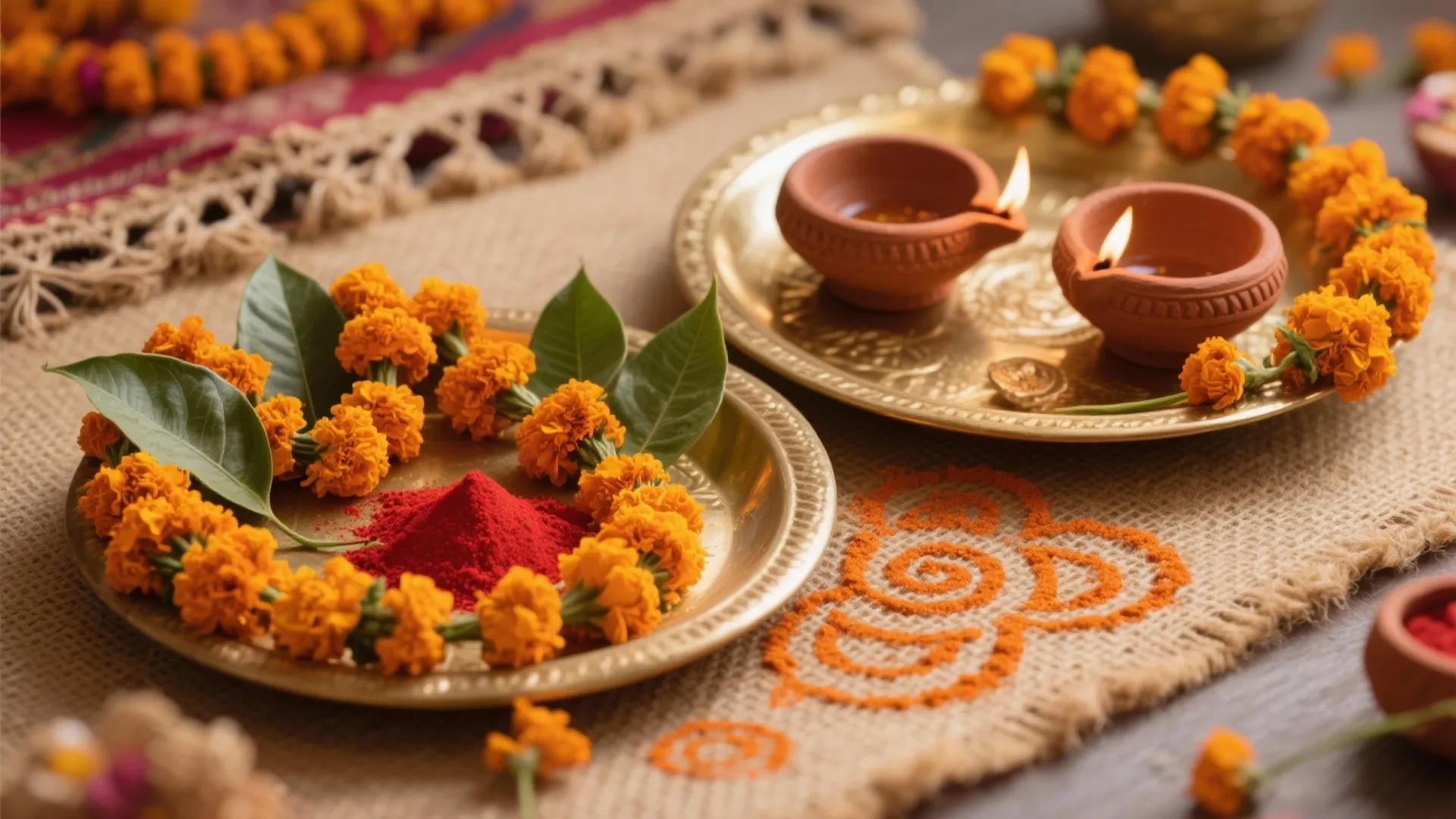 Floral, Rangoli, and Sustainable Touches