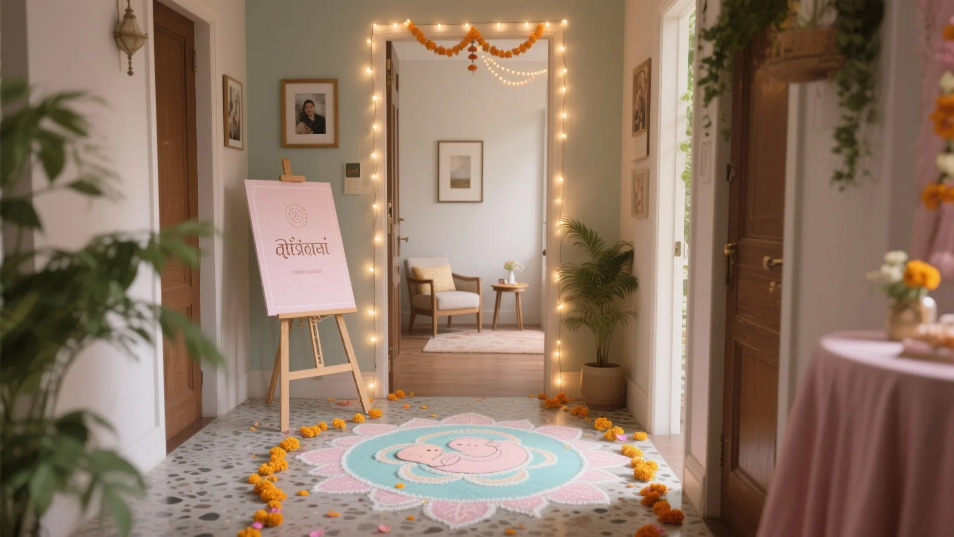 Rangoli Entry & Personalized Photo Nook