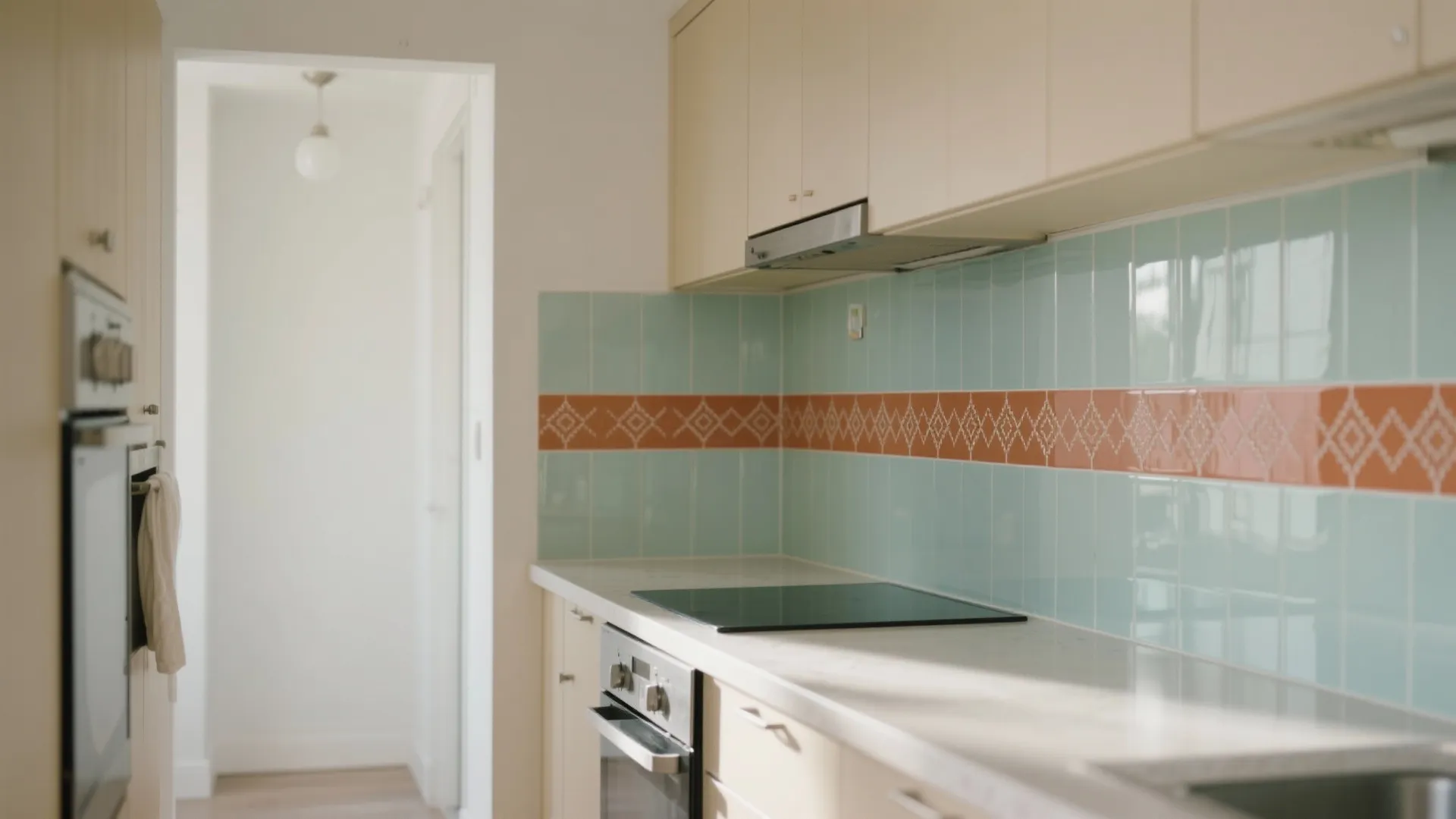 1) Minimal Geometric Stripe: A Quiet Rangoli Motif for Entry or Kitchen