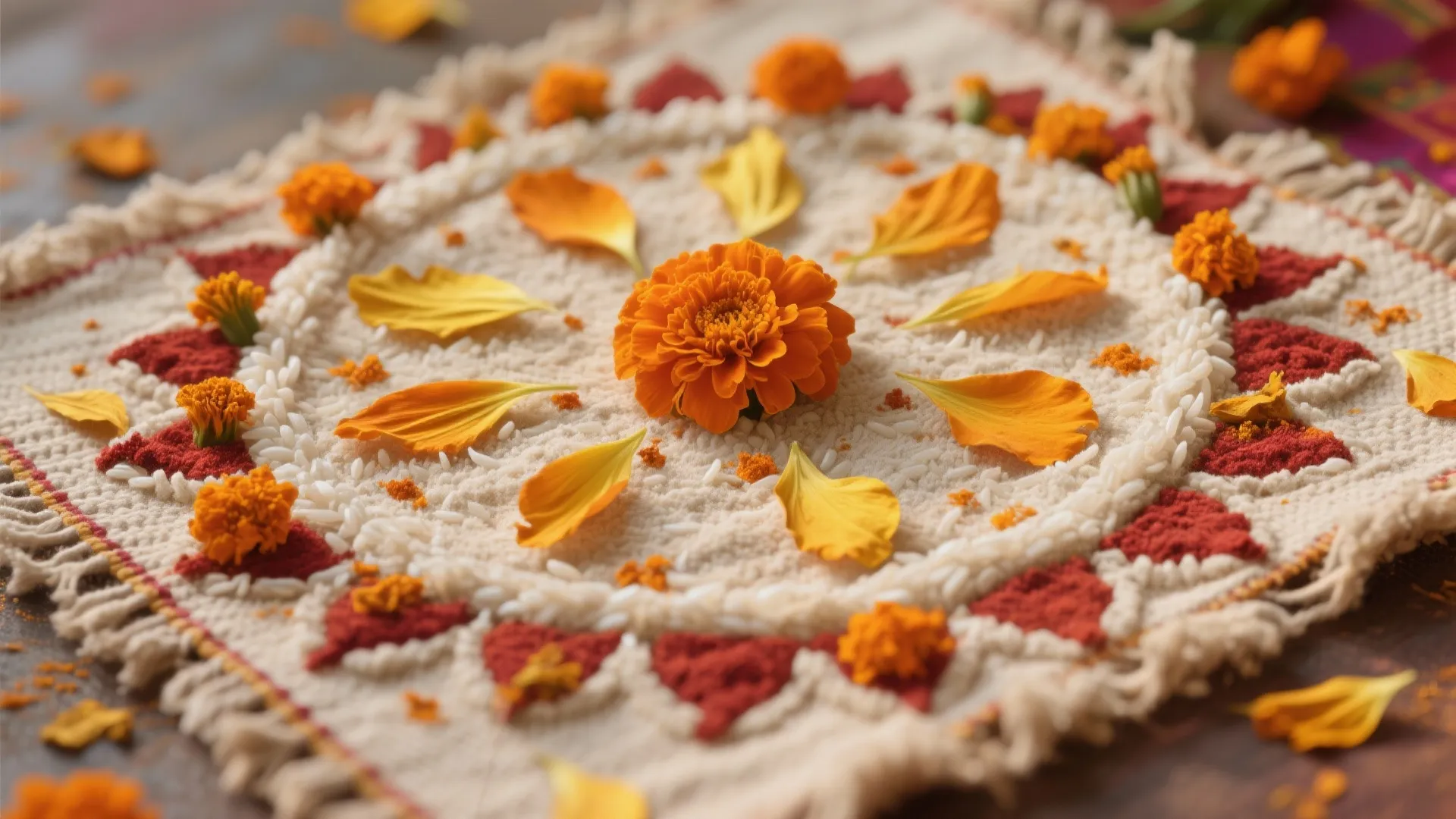 4) Earth-friendly rangoli and textiles