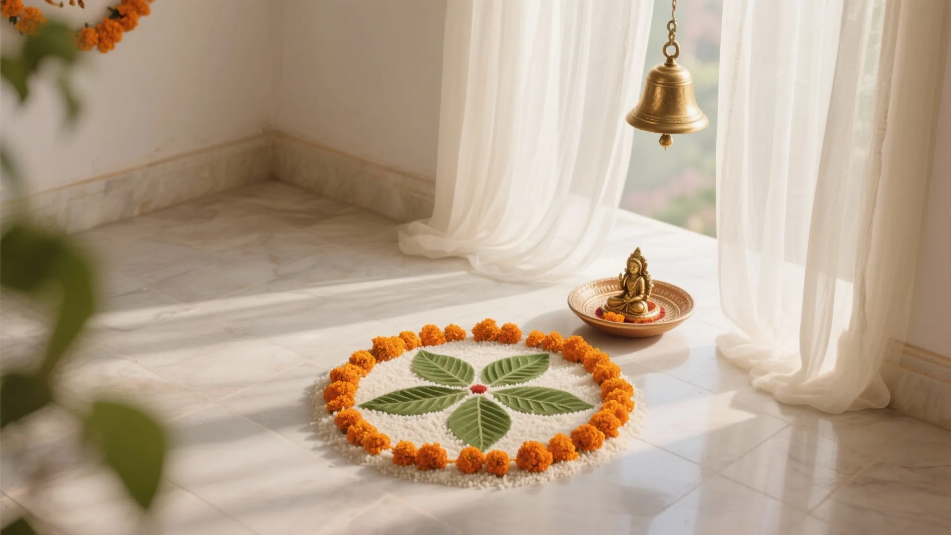 Rangoli Focus with Fabric or Sheer Backdrops