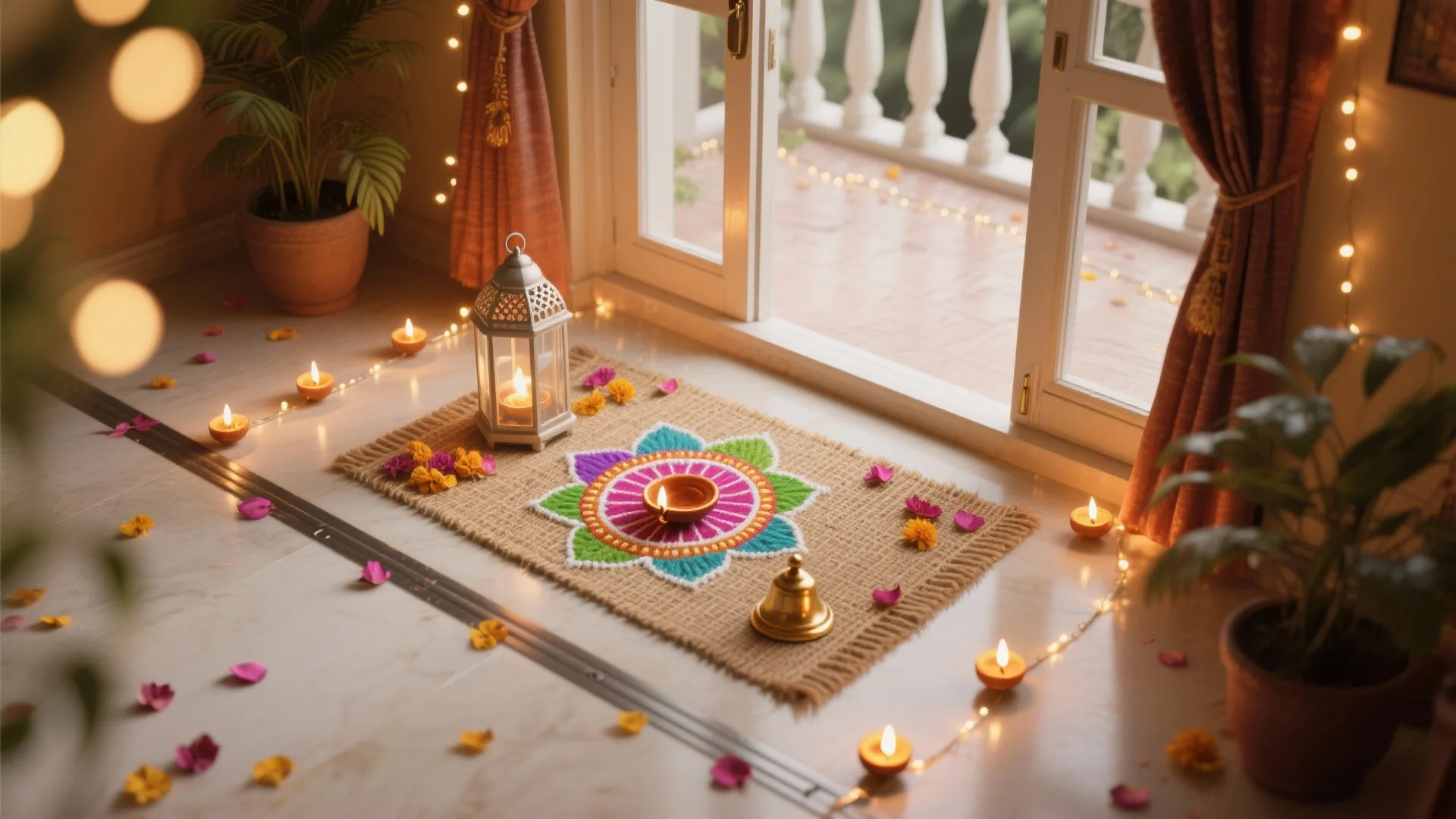 Rangoli Vignettes and Safe Diyas at the Threshold