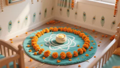Indian-Inspired Meditation Corner with Marigold Decor