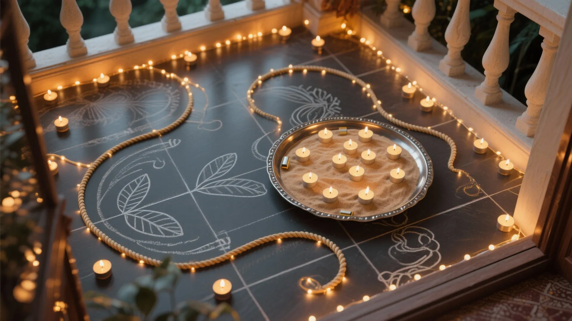 Idea 2: Rangoli-inspired light patterns