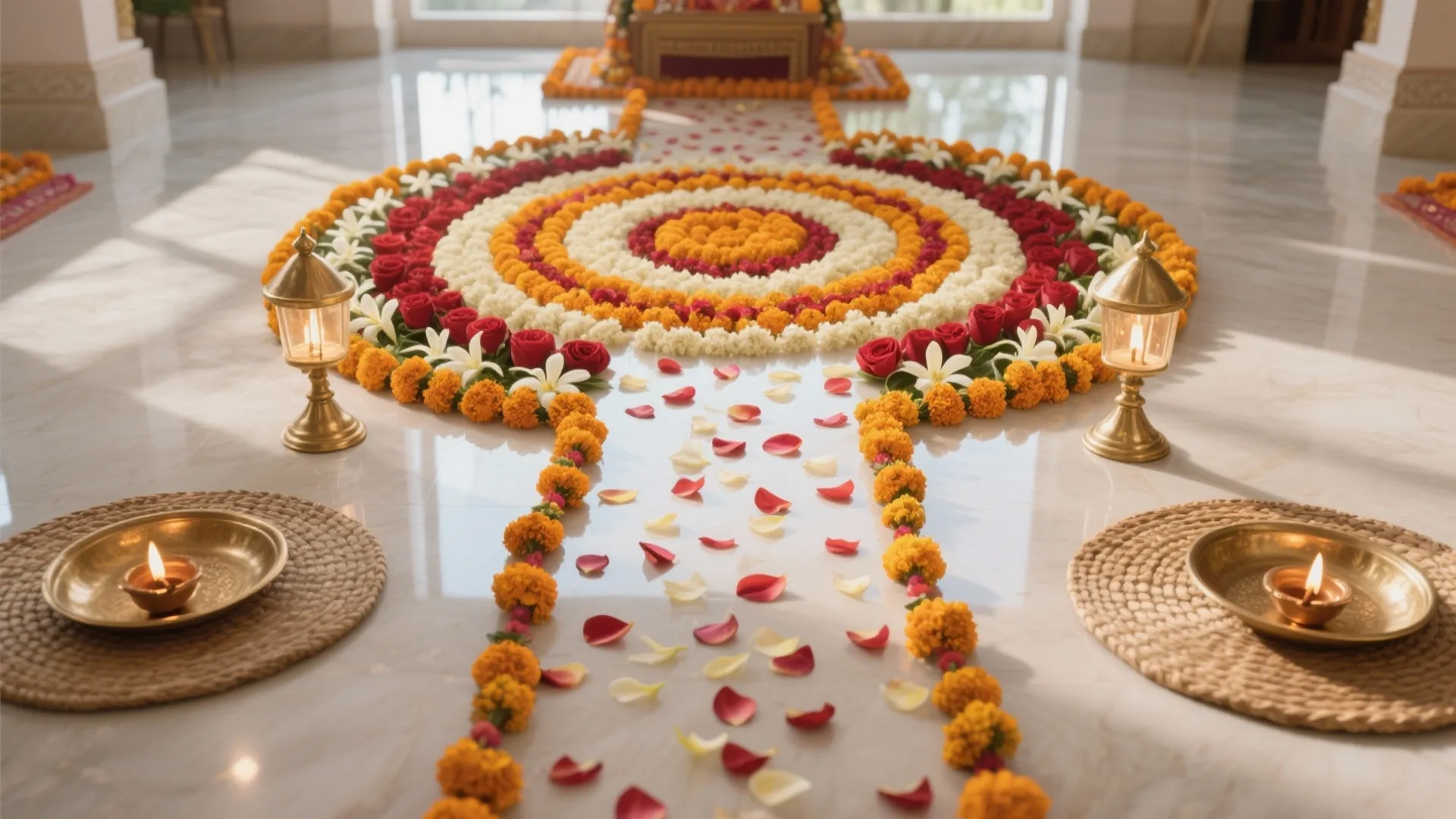 Floral Rangoli & Entry Trail