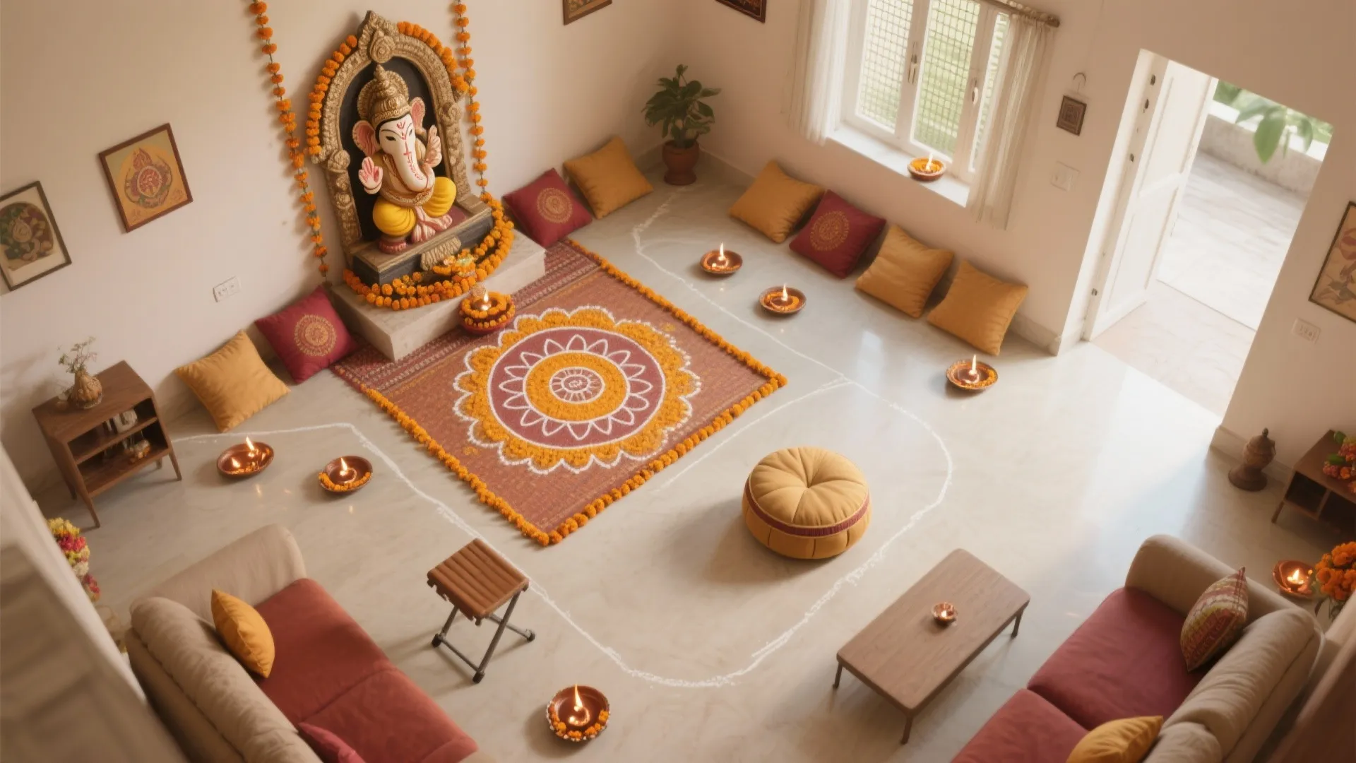 Rangoli Zones and Flexible Seating