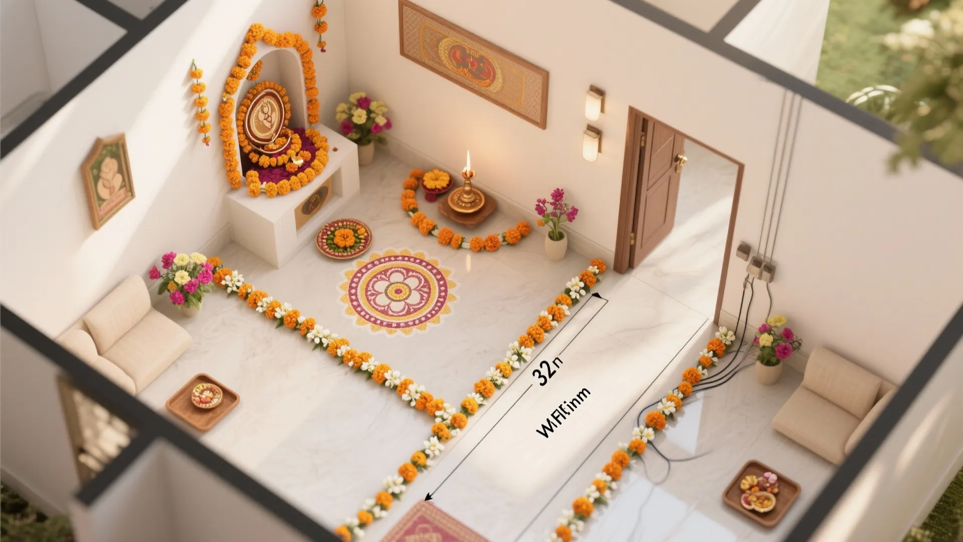 Rangoli Zones and Flow-Friendly Floor Planning