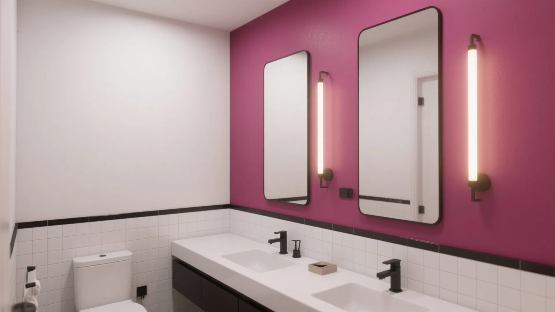 Color Blocking: Deep Raspberry Meets Clean White