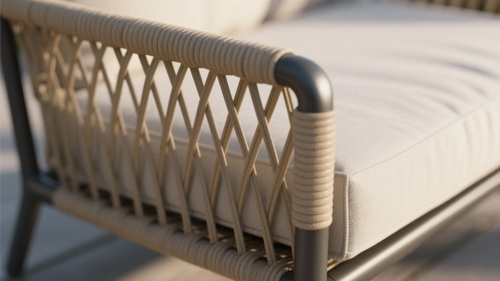 1) Slim, Textured Rattan-Look Lounge Chairs