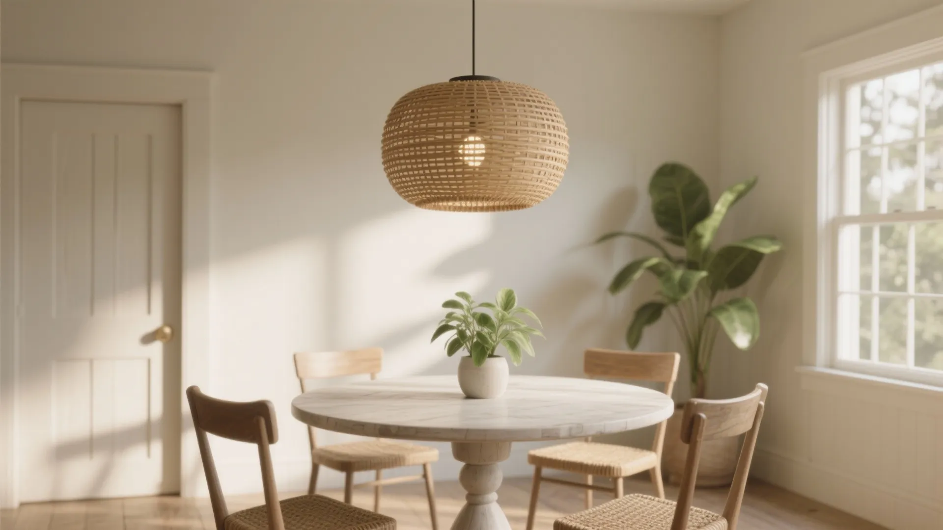 3. Woven Rattan Drum Pendant