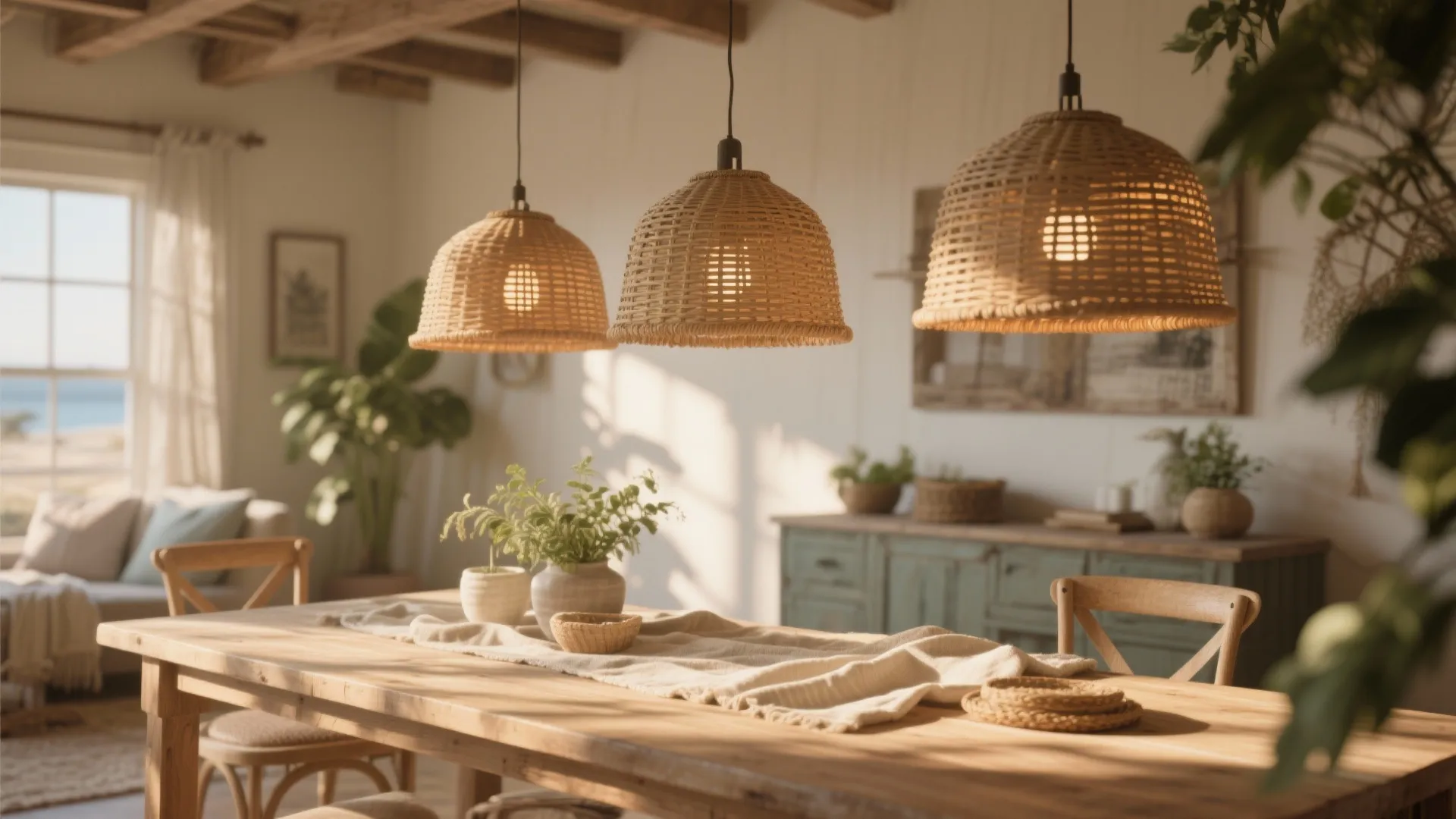 3. Woven Rattan Shades