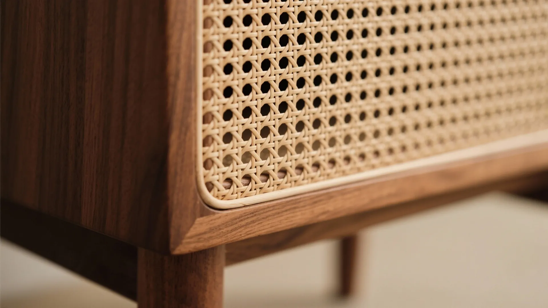 Warmth with wood accents in living and bedrooms