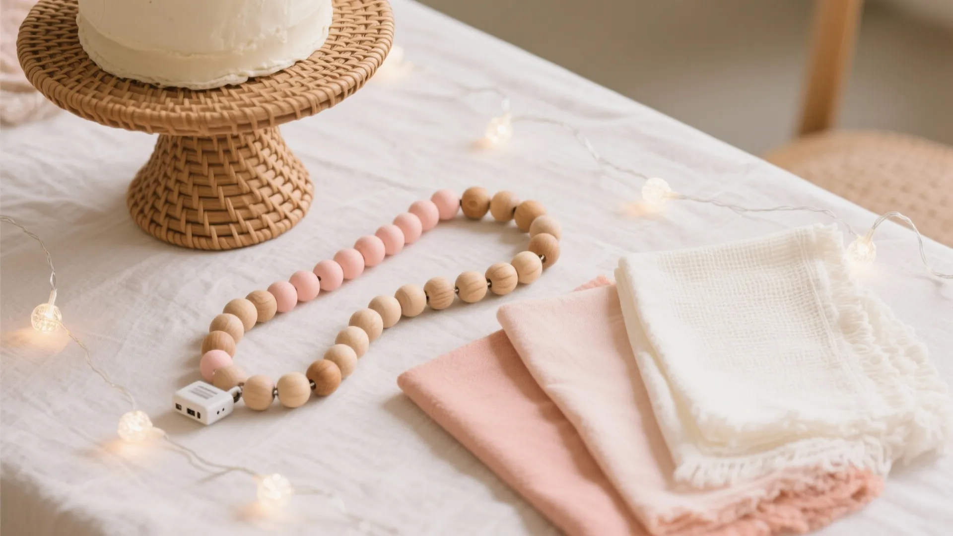 Warm Wood, Rattan, and Gentle Lights (Cozy Texture)