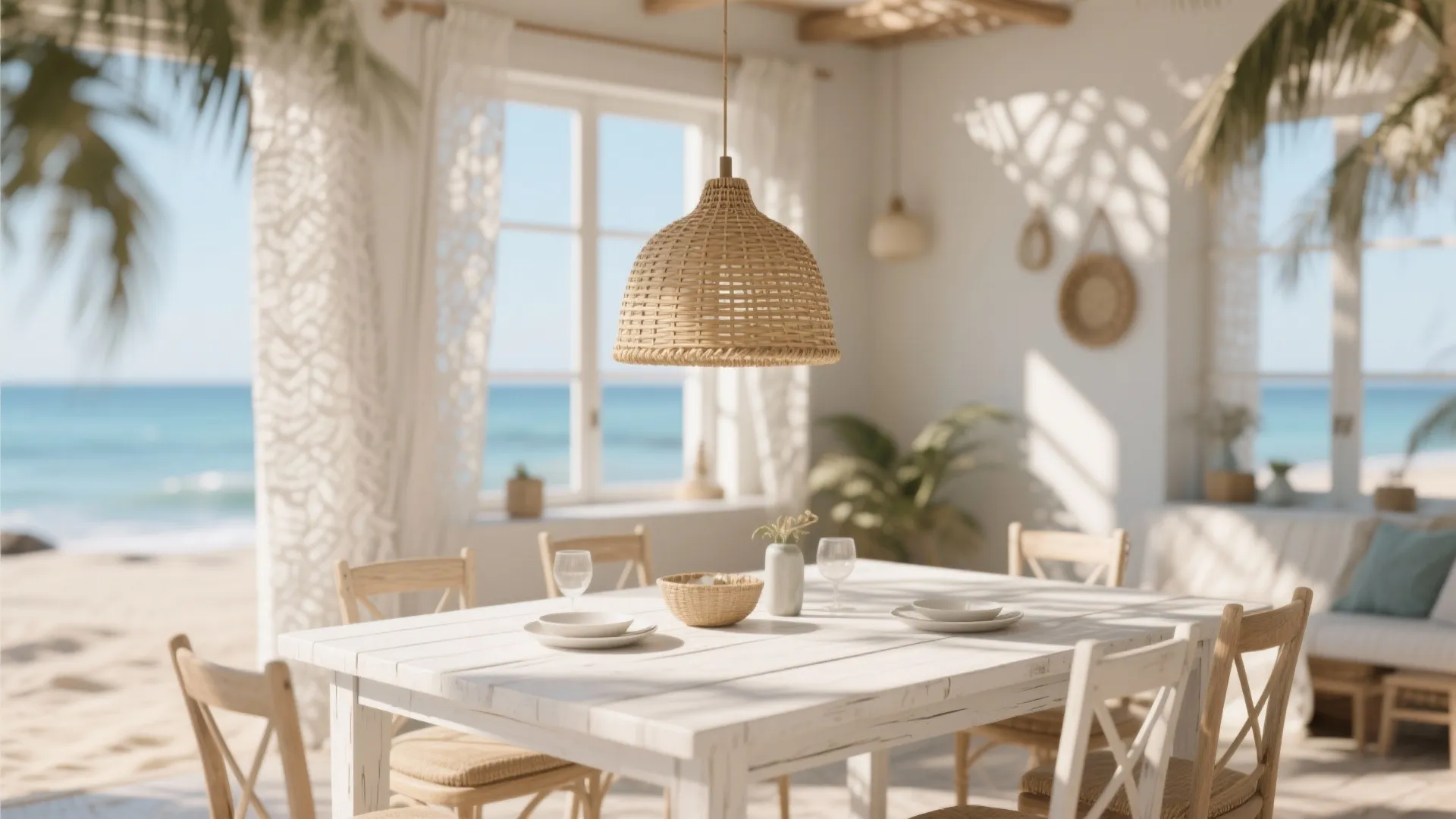 5. Rattan or Woven Shade