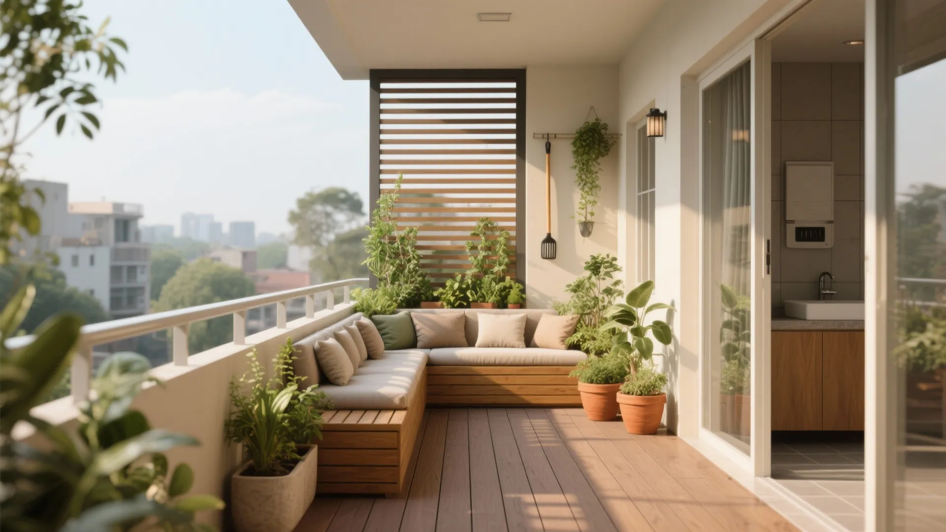 Balcony as Biophilic Lounge + Utility