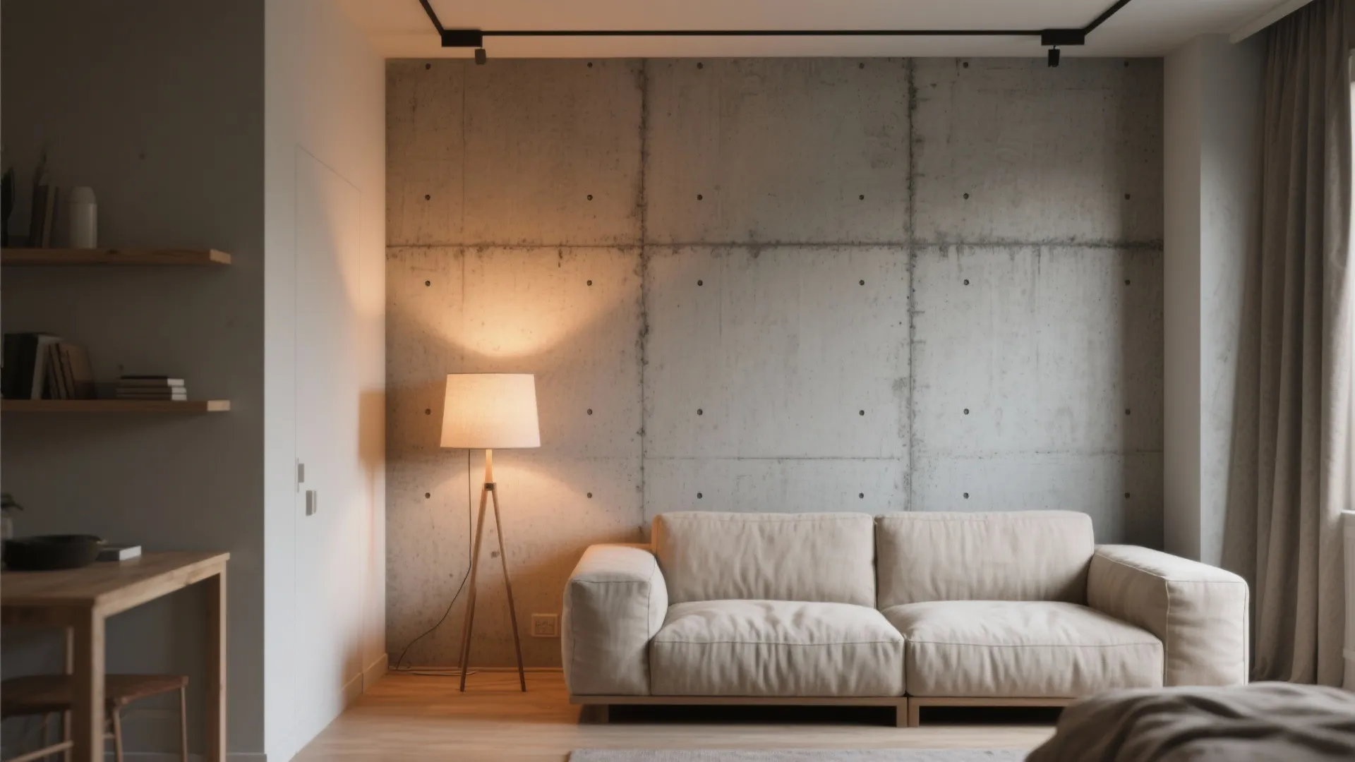 Raw Industrial Concrete Accent