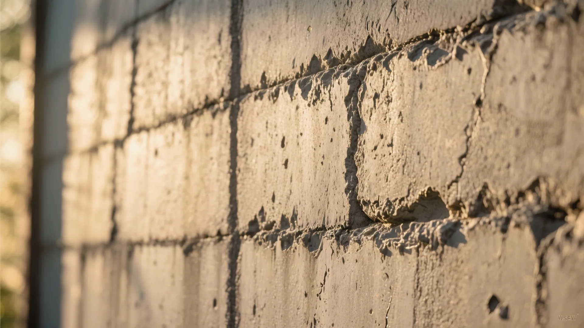 Raw textured cement finish