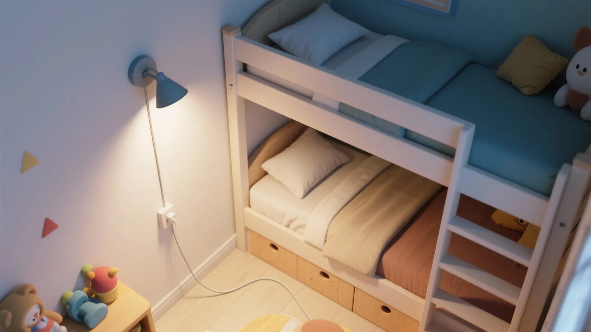 Plug-in reading lights with swivel heads