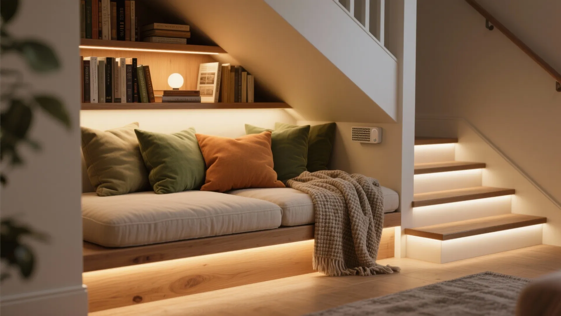 2. Cozy reading nook with bench seating