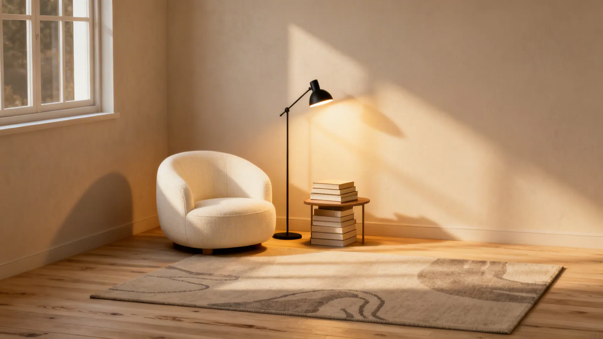 2. Corner reading nook with a compact armchair