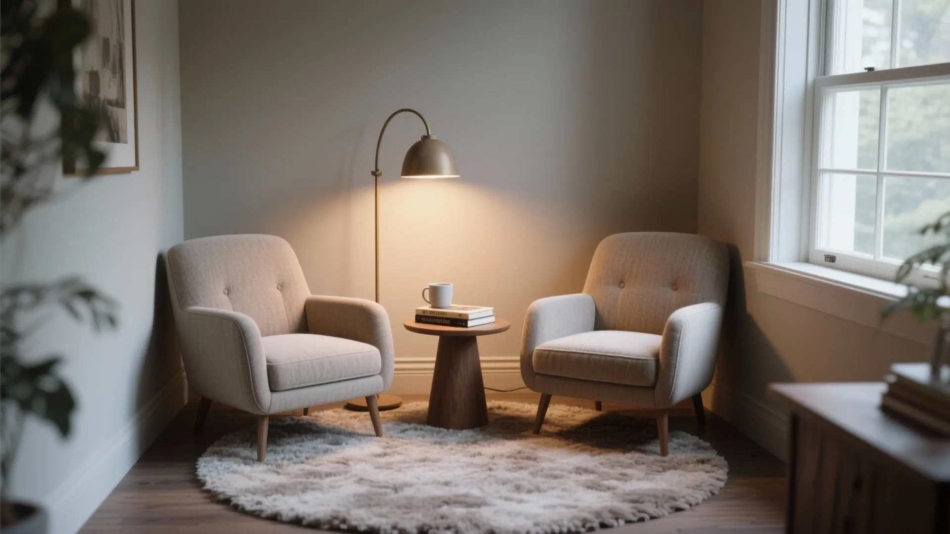 2. Create a reading nook duo at the corner