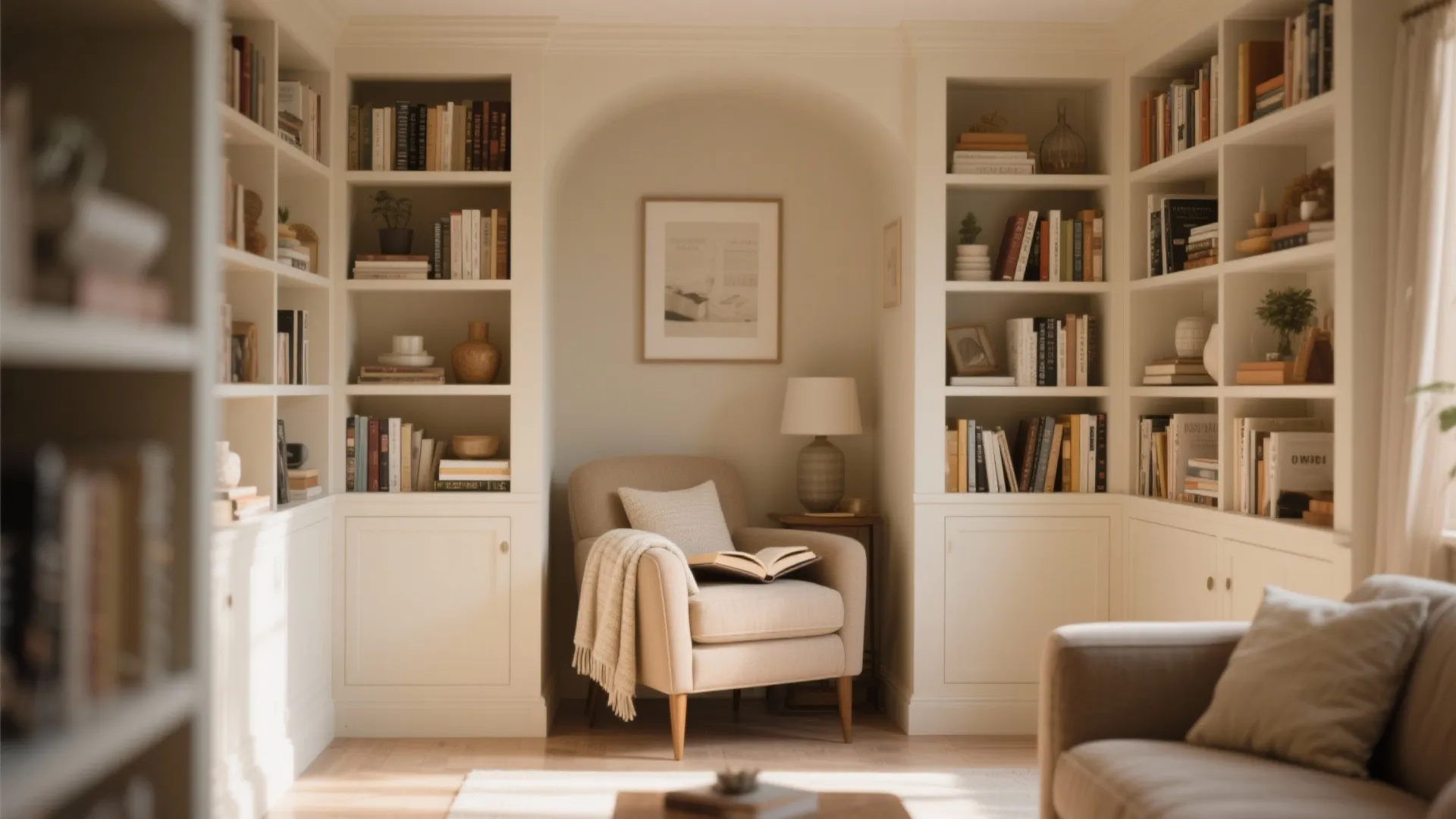 1. Reading Nook with Built-in Shelves