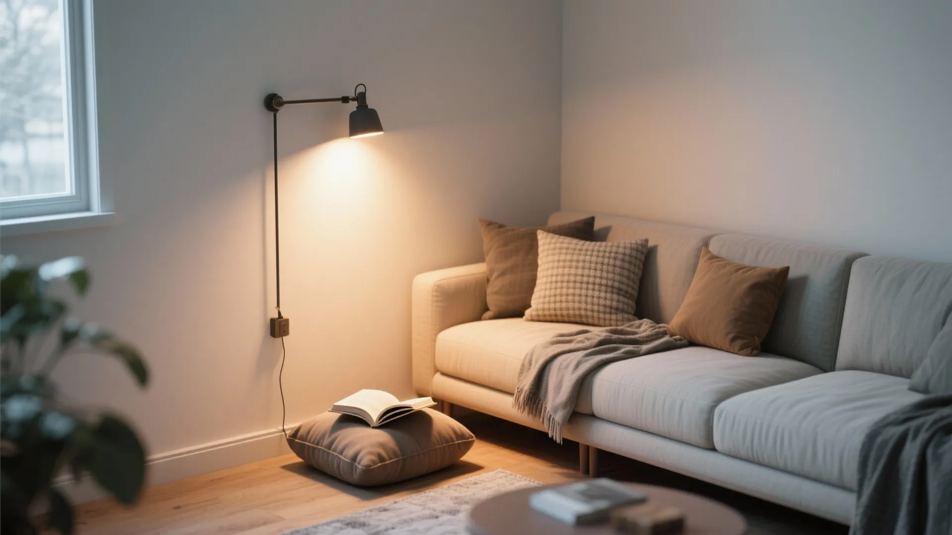 2. Create a Reading Nook with Wall-Mounted Track