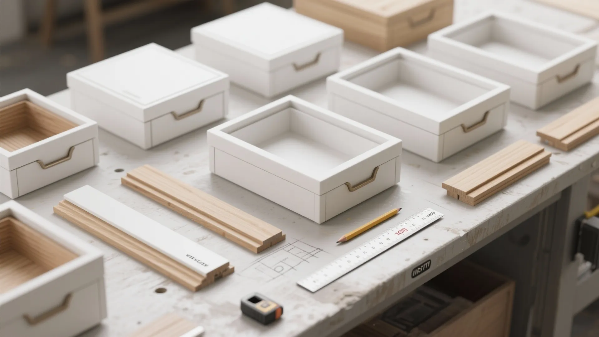 1. Use ready-made drawer boxes