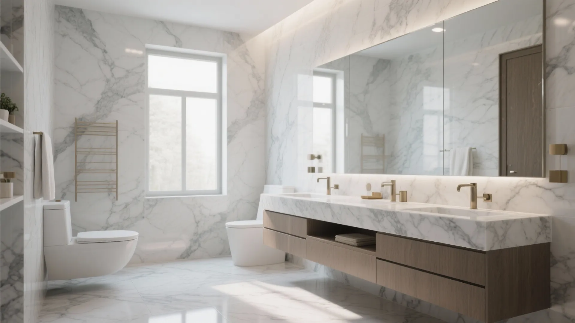 10. Blend Real Marble with Marble-Look Porcelain