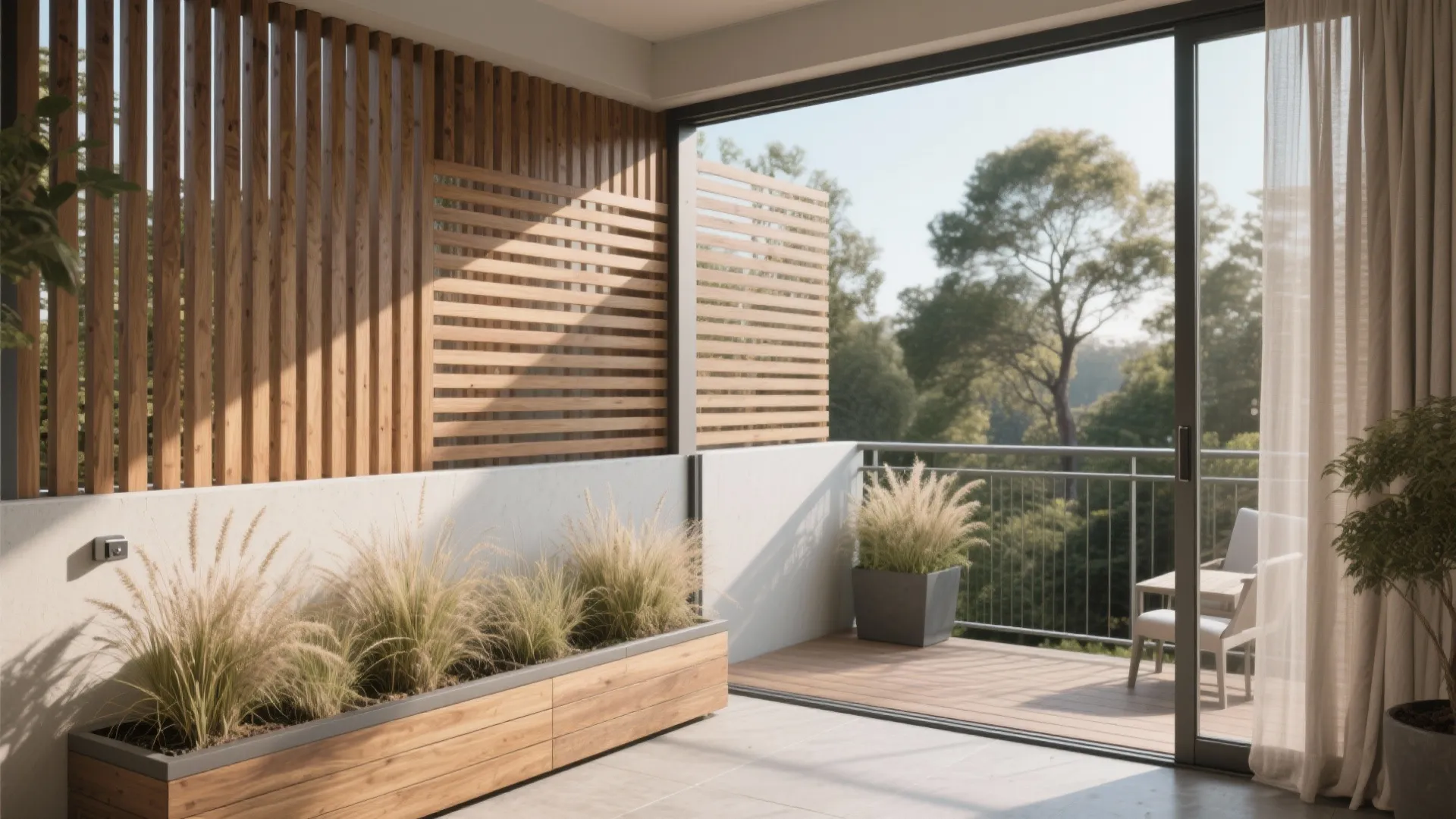 Privacy-first rear balcony screens