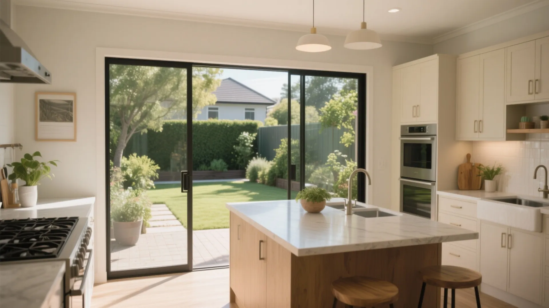 6. Kitchen at the Rear with Backyard Access