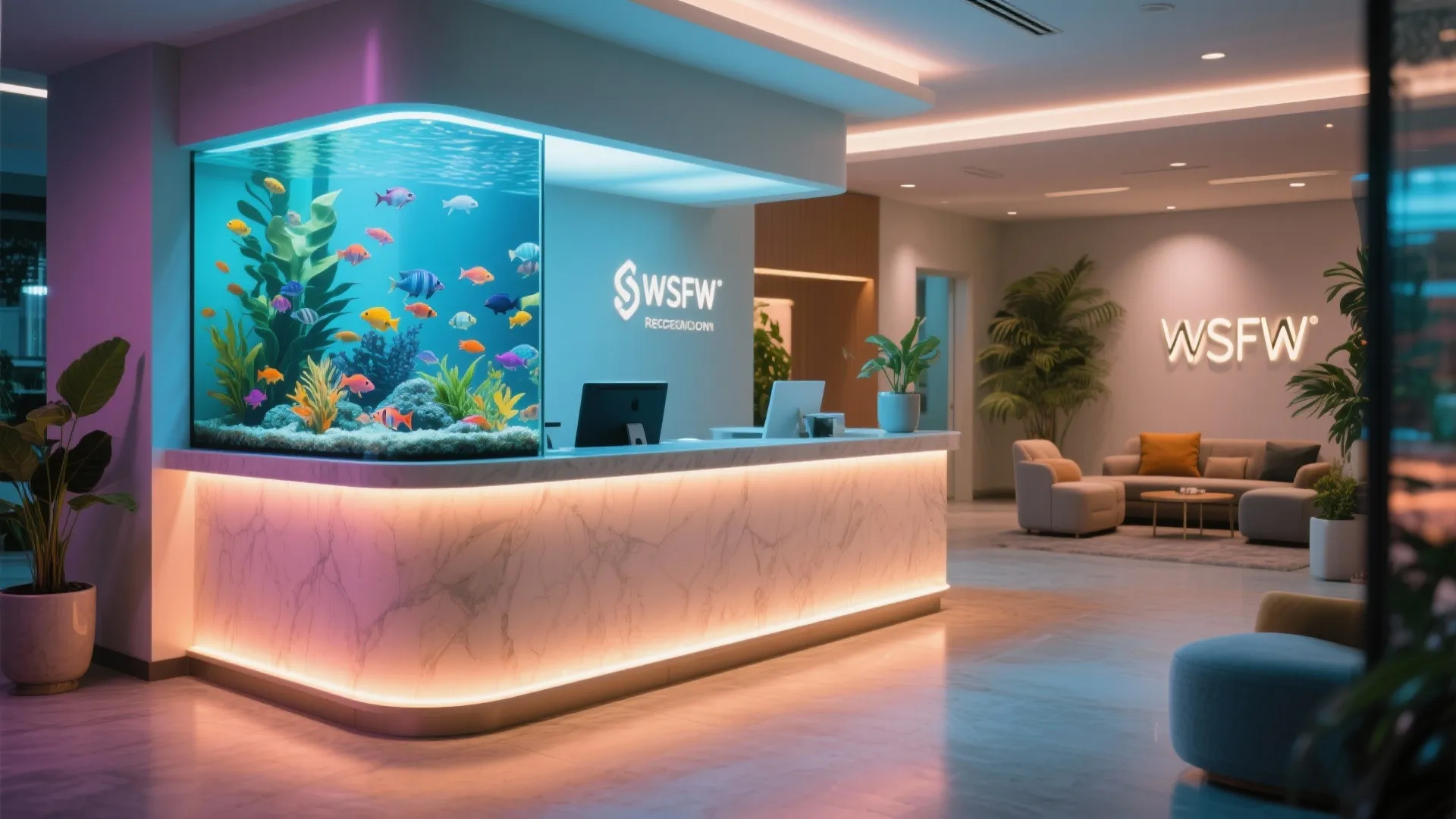 4. Reception Counter Aquarium